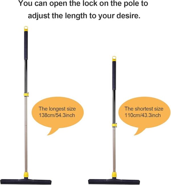 Floor Squeegee Scrubber Adjustable Telescopic Pole Heavy Duty - Image 2