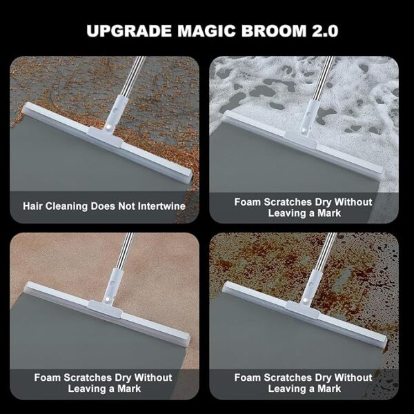 Rubber Squeegee Broom for Floor,62" Long Handle Window Squeegee - Image 2